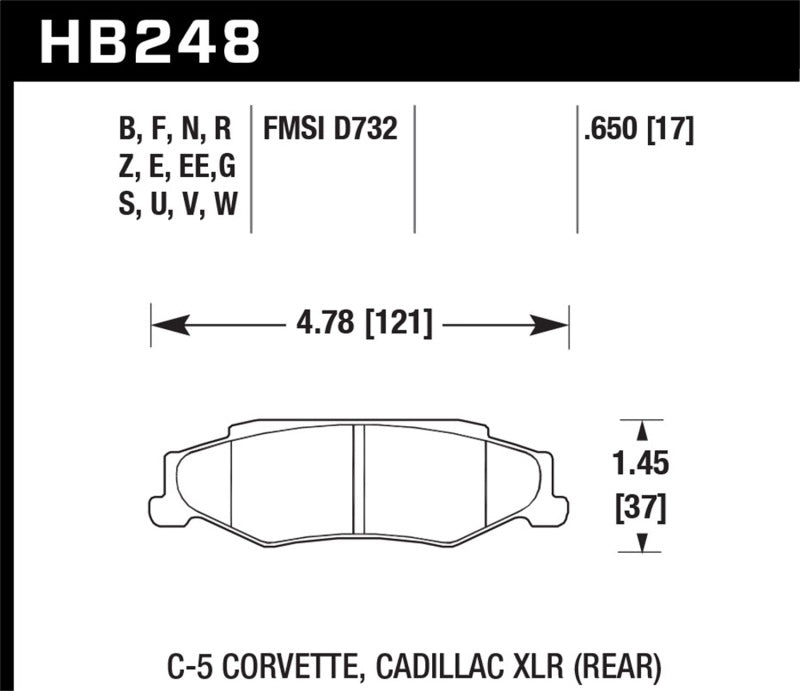 Hawk 97-12 Corvette/01-04 Z06/05-09 Z51 DTC-30 Race Rear Brake Pads Hawk Performance Brake Pads - Racing
