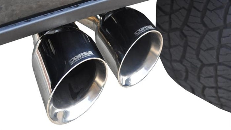 Corsa 15-20 Ford F-150 3.5L Eco (Super Crew Cab) Polished Sport Single Side Dual 4in Tips CB Exh CORSA Performance Catback