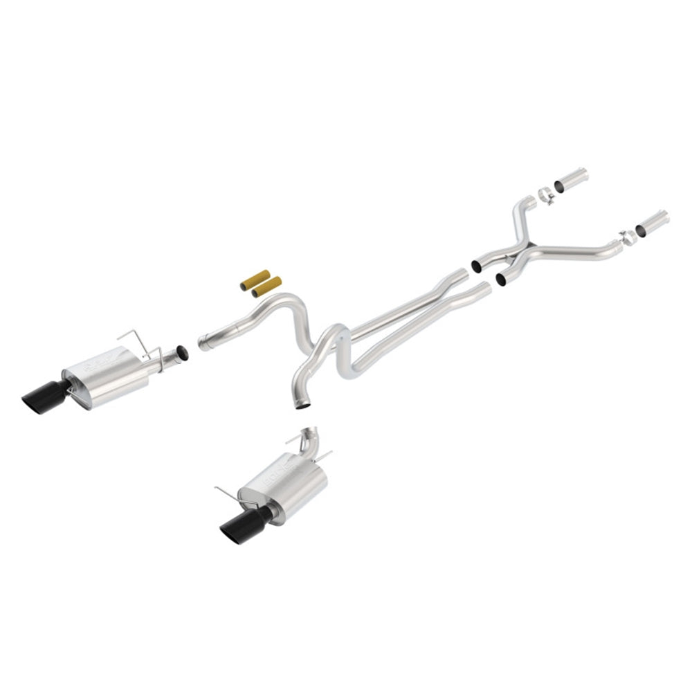 Borla 13-14 Mustang GT/Boss 302 5.0L V8 RWD Single Split Rear Exit ATAK Black Chrome CB Exhaust 140516BC