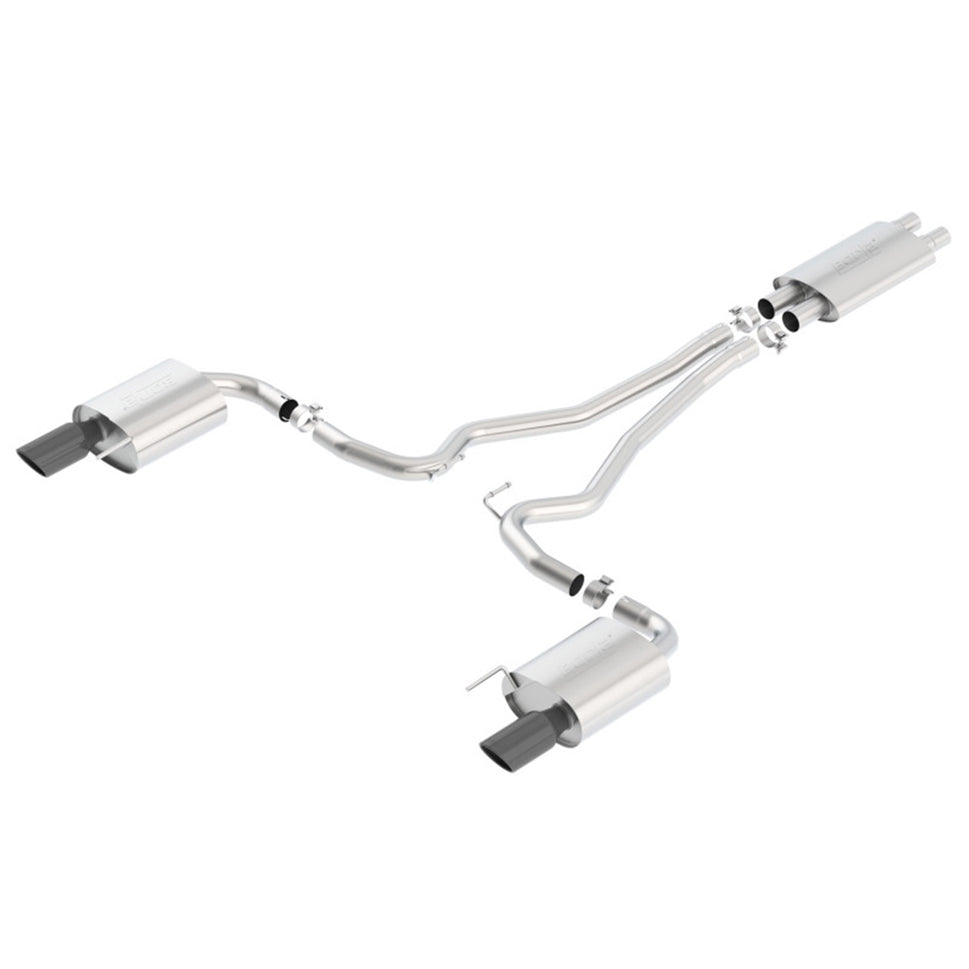 Borla Touring Cat-Back 15 Ford Mustang GT 5.0L V8 MT/AT 2.5in pipe Black 4in tip 140589BC