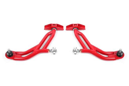 BMR 10-14 Ford Mustang Adj. Lower A-Arms w/ Delrin/Rod End / 18mm Tall Ball Joint - Red BMR Suspension Control Arms