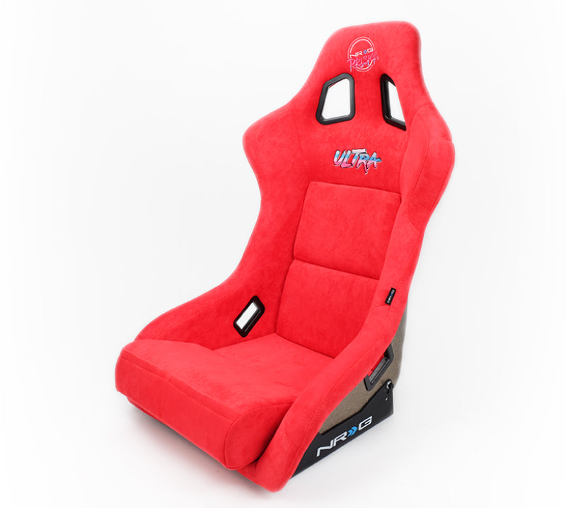 NRG FRP Bucket Seat ULTRA Edition - Large (Red Alcantara/Gold Glitter Back) NRG Race Seats