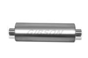 Gibson SFT Superflow Center/Center Round Muffler - 8x24in/3.5in Inlet/3.5in Outlet - Stainless Gibson Muffler