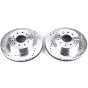 Power Stop 63-82 Chevrolet Corvette Front Evolution Drilled & Slotted Rotors - Pair PowerStop Brake Rotors - Slot & Drilled