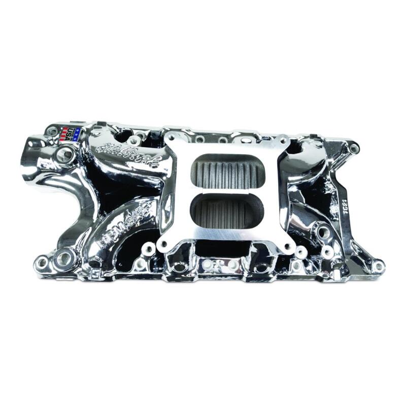 Edelbrock Ford SB 302 Performer RPM Intake Manifold - Chrome Plasma Finish Edelbrock Intake Manifolds