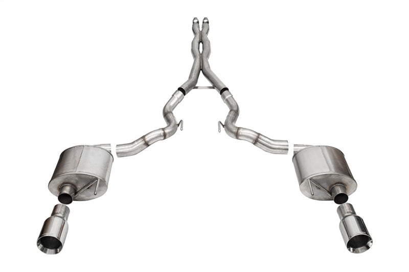 Corsa 24-25 Ford Mustang GT Xtreme 3in Cat-Back Dual Rear Exhaust w/4.5in Straight-Cut Polish Tips CORSA Performance Catback