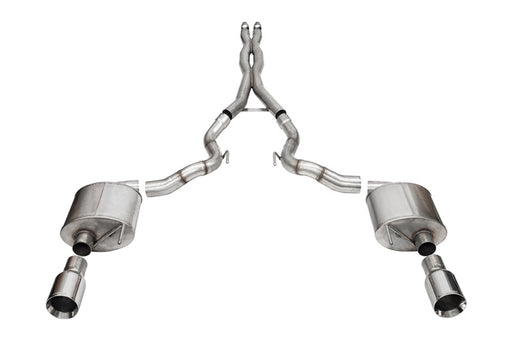 Corsa 24-25 Ford Mustang GT Xtreme 3in Cat-Back Dual Rear Exhaust w/4.5in Straight-Cut Polish Tips CORSA Performance Catback