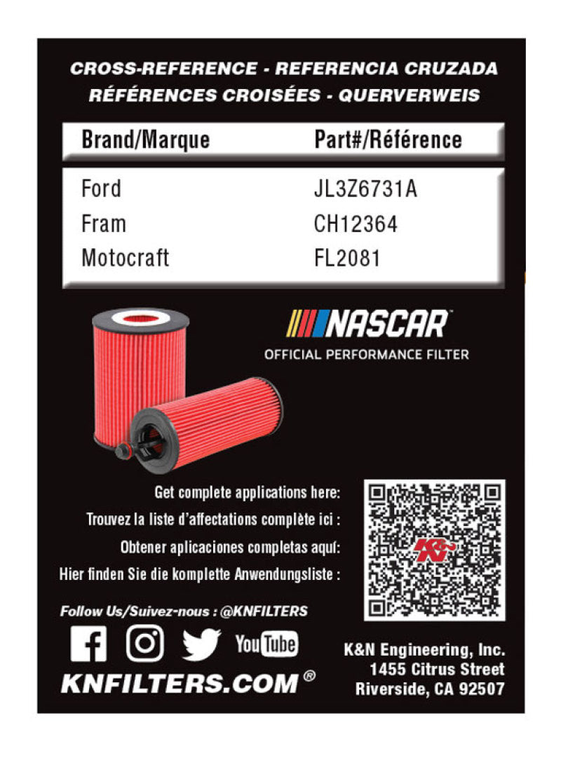 K&N Oil Filter OIL FILTER; AUTOMOTIVE K&N Engineering Oil Filters