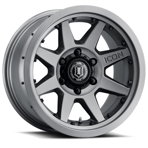 ICON Rebound Pro 17x8.5 6x135 6mm Offset 5in BS 87.1mm Bore Titanium Wheel ICON Wheels - Cast