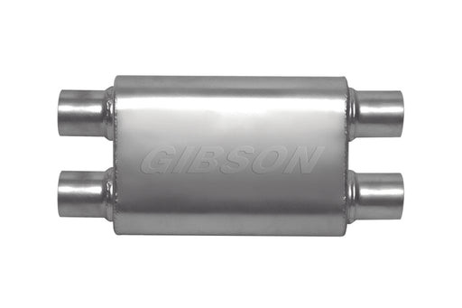 Gibson MWA Superflow Dual/Dual Oval Muffler - 4x9x14in/3in Inlet/3in Outlet - Stainless Gibson Muffler