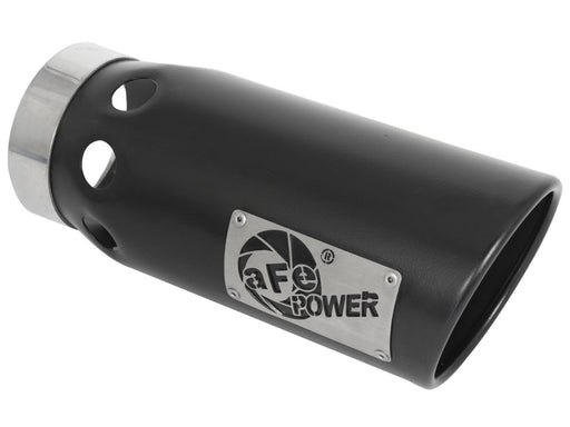 aFe Power Intercooled Tip Stainless Steel - Black 4in In x 5in Out x 12in L Bolt-On aFe Tips