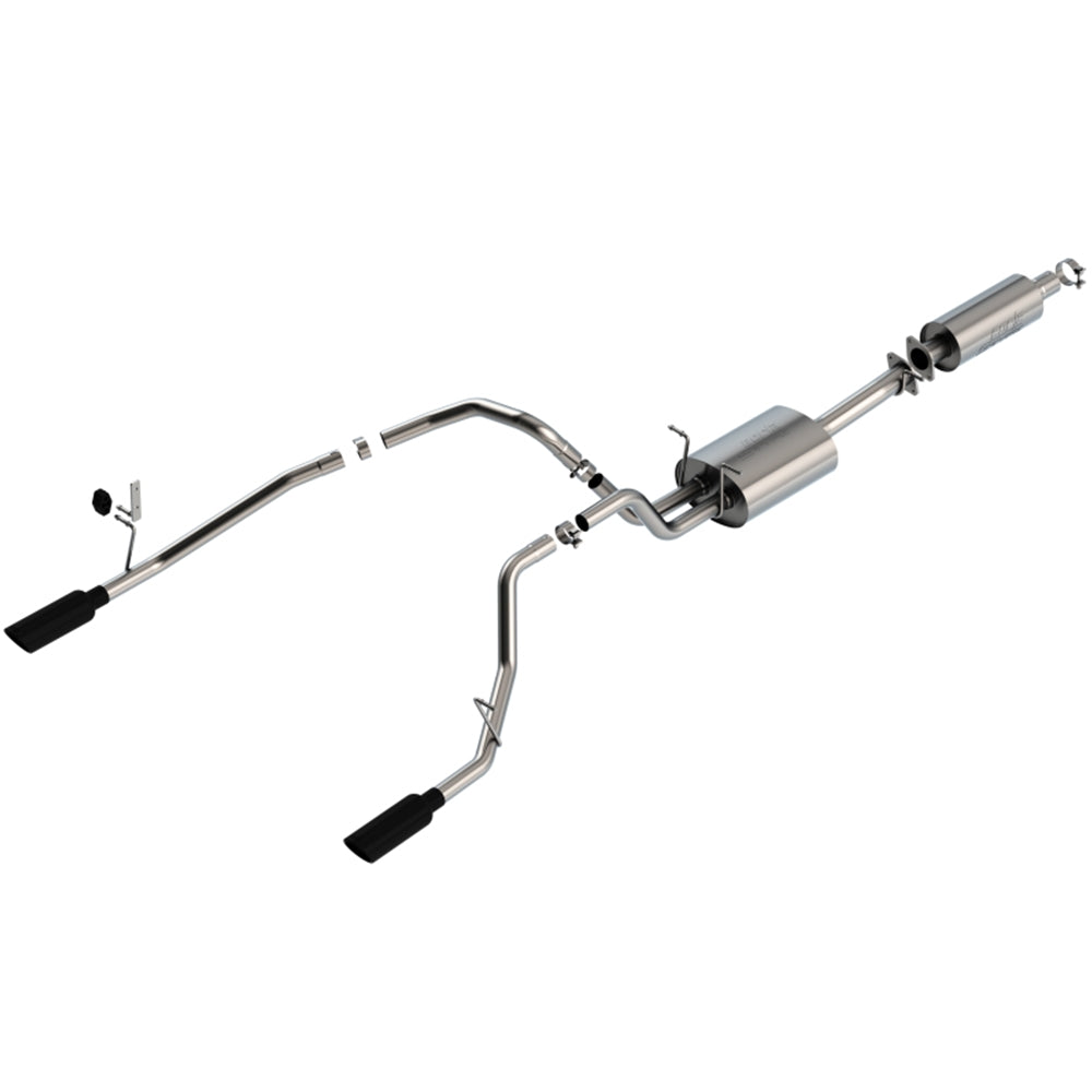 Borla 19-22 RAM 1500 3.6L V6 4DR 140.5/144.6/153.5 WB 2.25in S-Type Cat-Back - Black Chrome Tip 140852BC