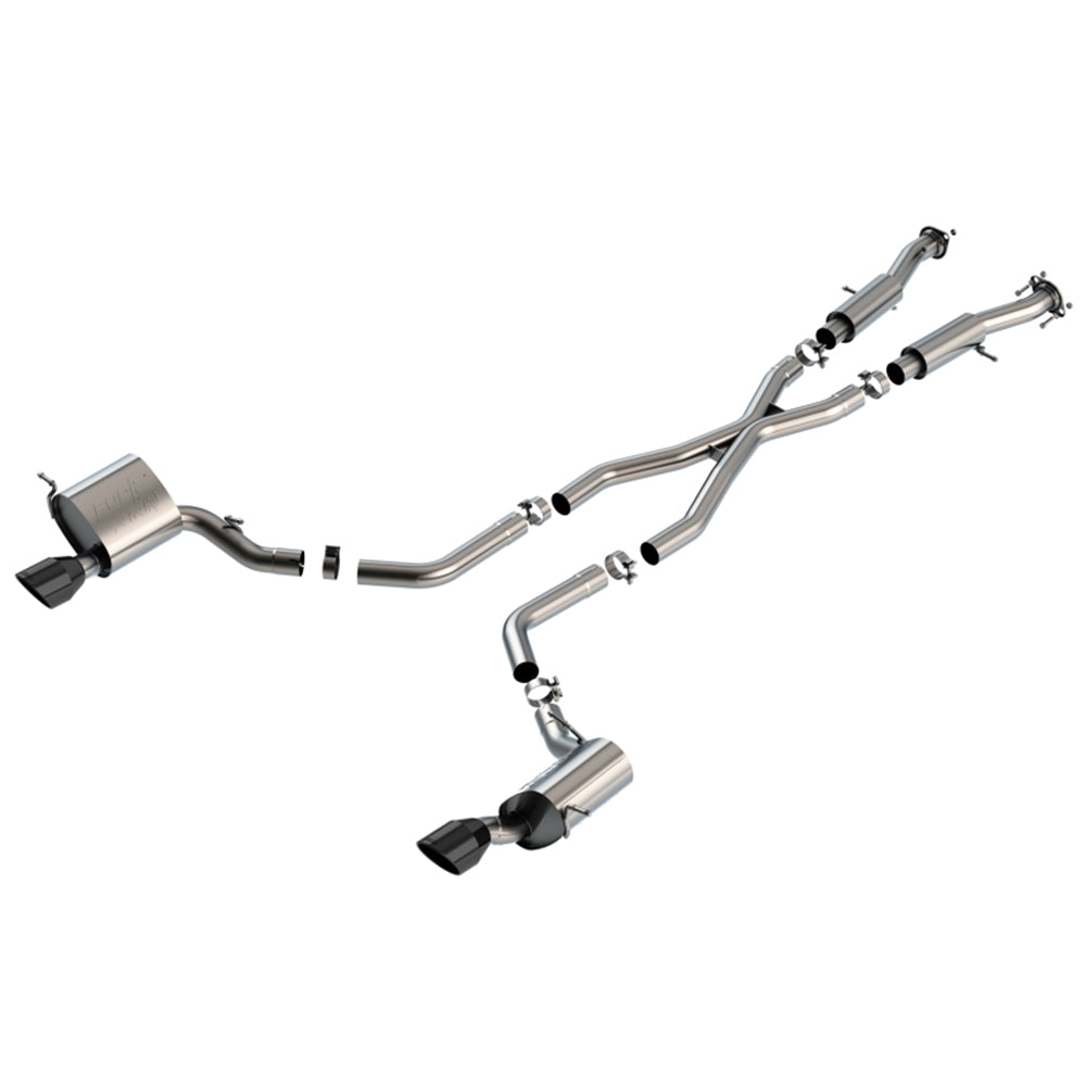 Borla 15-21 Jeep Grand Cherokee SRT 6.4L V8 AWD ATAK Cat-Back Exhaust System - Black Tips T-304SS 140633CB