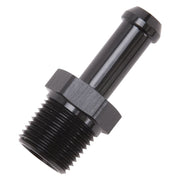 Edelbrock Hose End Straight 3/8In NPT to 3/8In Barb Black Anodize Edelbrock Fittings