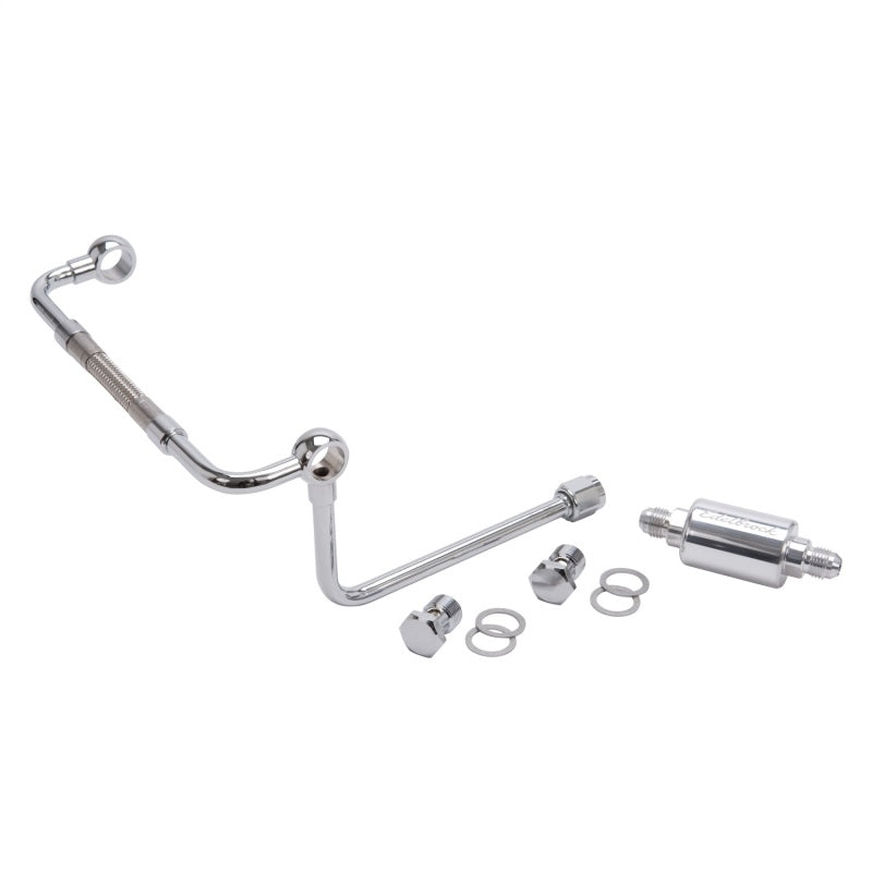 Edelbrock Dual Feed Line/Thunder Series Carb w/ Polished Fuel Filter Edelbrock Fuel Filters