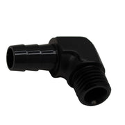 DeatschWerks Metric M12 to 3/8in Hose Barb 90-Degree Fitting w/ Venturi Port - Anodized Matte Black DeatschWerks Fittings