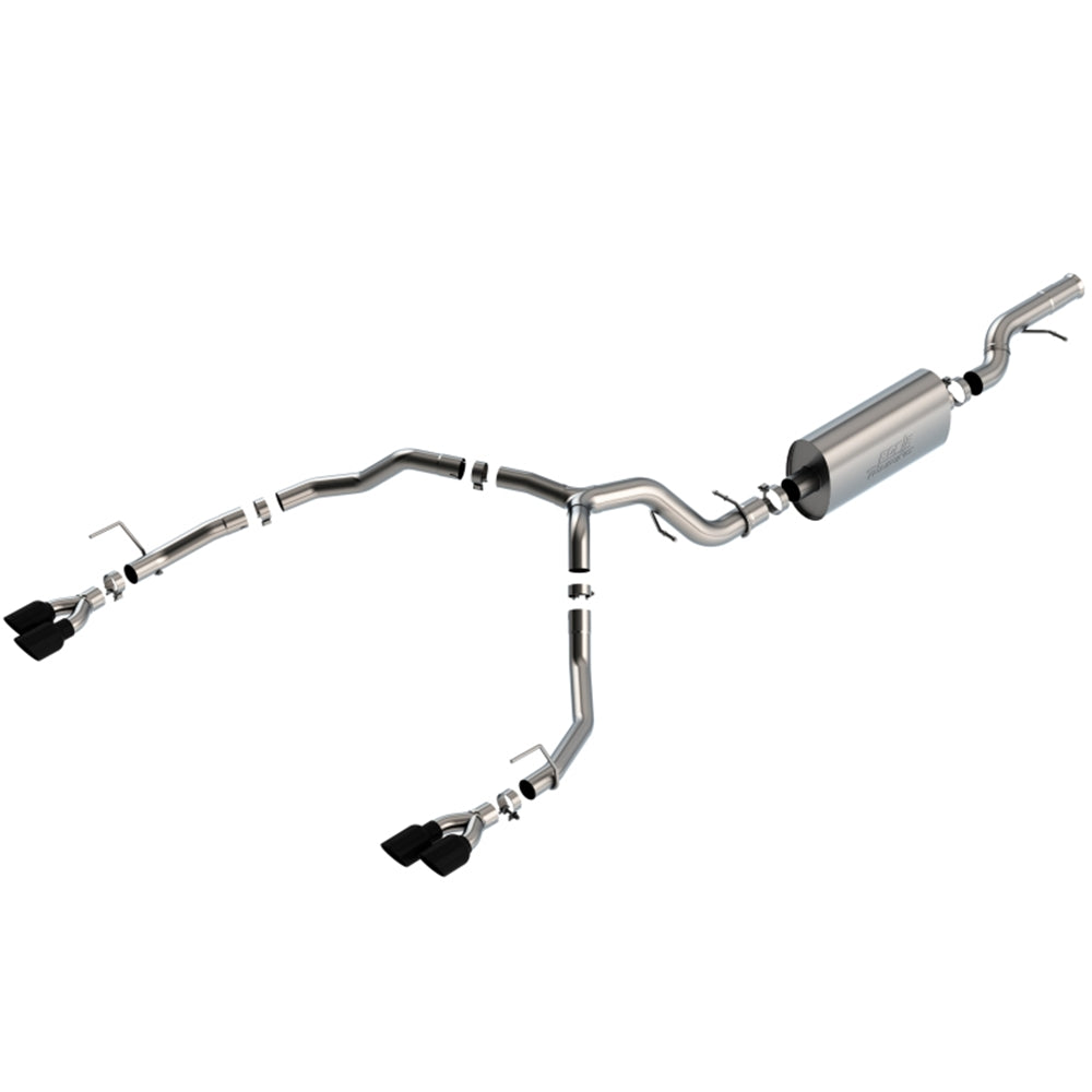 Borla 21-22 Chevrolet Tahoe 6.2L V8 2/4WD 4DR T-304 SS Touring Cat-Back Exhaust w/ Black Chrome Tips 140858BC