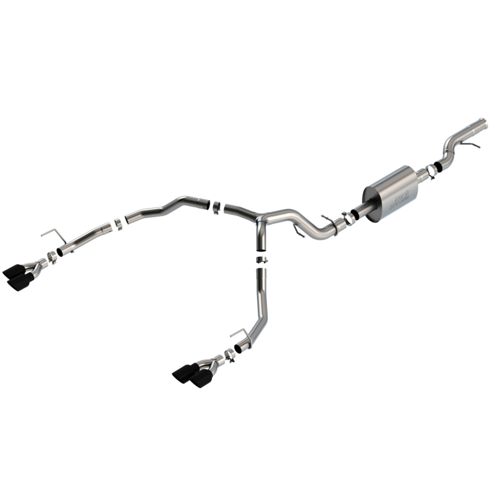 Borla 21-22 Chevrolet Tahoe 6.2L V8 2/4WD 4DR T-304 SS S-Type Cat-Back Exhaust w/ Black Chrome Tips 140859BC