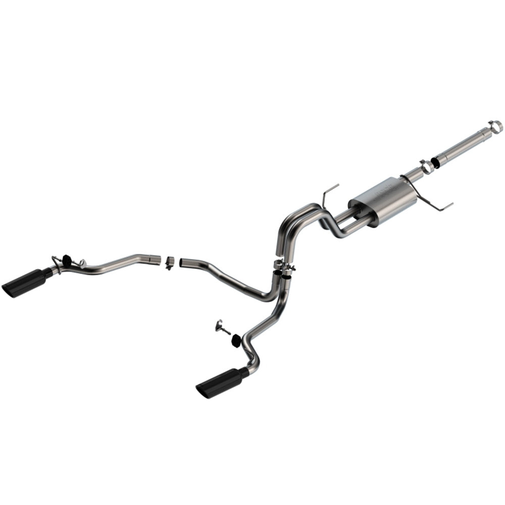 Borla 21-22 F-150 Powerboost 3.5L V6 2WD & 4WD 4DR 3in, 2.25in S-TYPE Catback w/ Black Chrome Tips 140903BC