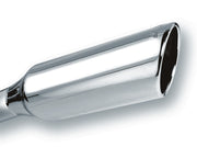 Borla 2.25in Inlet 4in Round Rolled Angle Cut x 12in Long Embossed Exhaust Tip Borla Tips