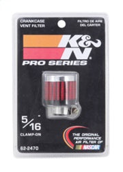 K&N .315/.431 Flange 1 3/8 inch OD 1.5 inch H Clamp On Crankcase Vent Filter K&N Engineering Air Filters - Universal Fit