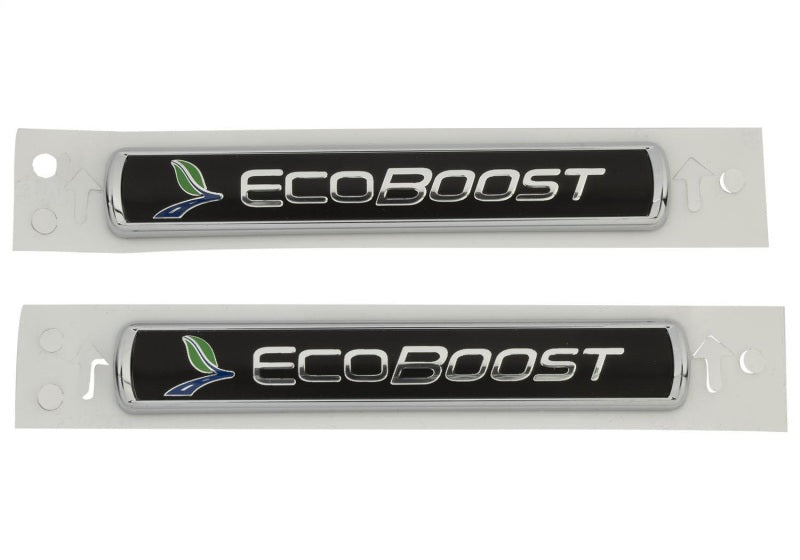Ford Racing Black/Silver EcoBoost Emblem 3-1/2in x 9/16in - Set of 2 Ford Racing Other Body Components