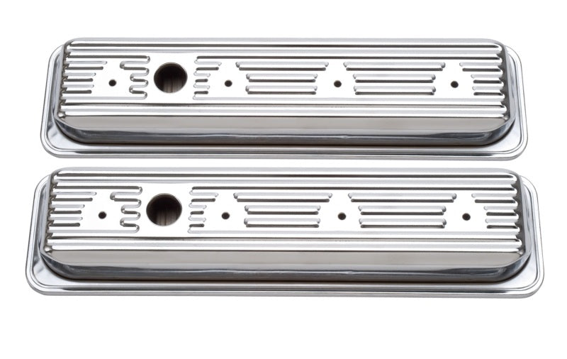Edelbrock Valve Cover Signature Series Chevrolet 1987-1995 262-400 CI V8 Low Chrome Edelbrock Valve Covers