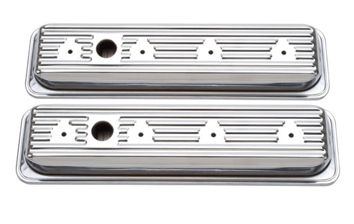 Edelbrock Valve Cover Signature Series Chevrolet 1987-1995 262-400 CI V8 Low Chrome Edelbrock Valve Covers