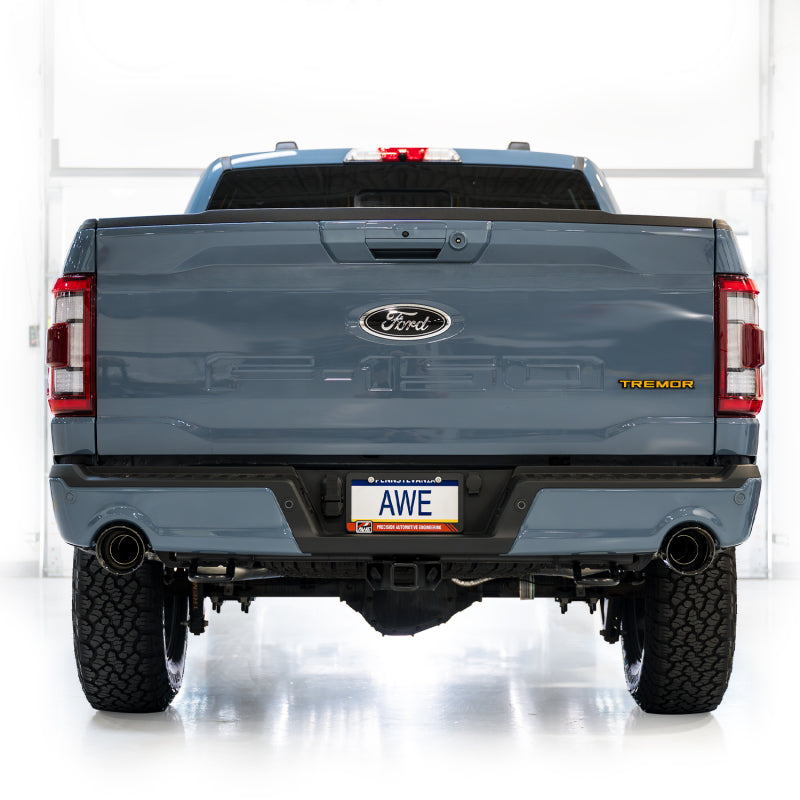 AWE Tuning 2021+ Ford F-150 Tremor (w/ Bumper Cutouts) 0FG Resonated Catback - Diamond Black Tips AWE Tuning EXHAUST