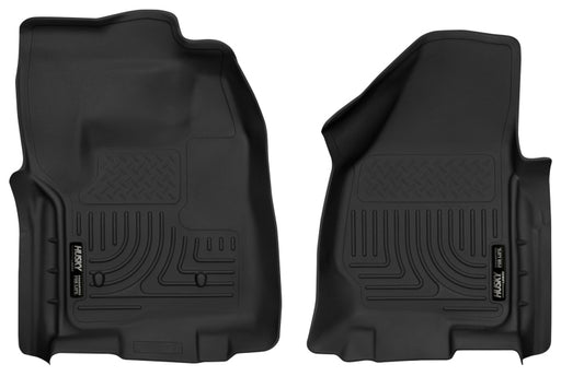Husky Liners 12-16 Ford F-250/F-350 Standard Cab w/o Trans Case Shifter XAC Black Front Floor Liners Husky Liners Floor Mats - Rubber