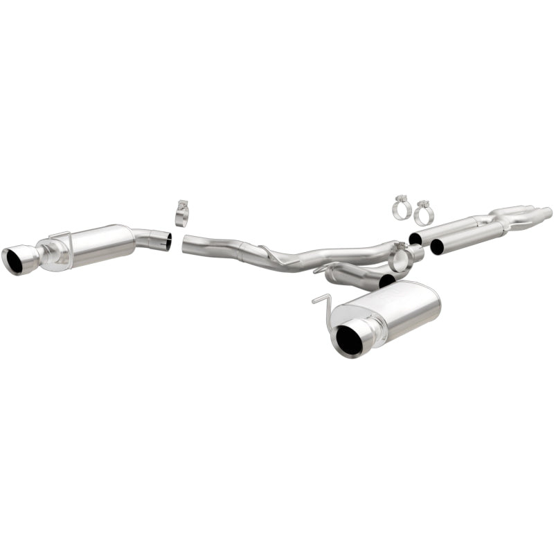 MagnaFlow Cat Back, SS, 3in, Street, Dual Split Polished 4.5in Tips 2015 Ford Mustang GT V8 5.0L Magnaflow Catback