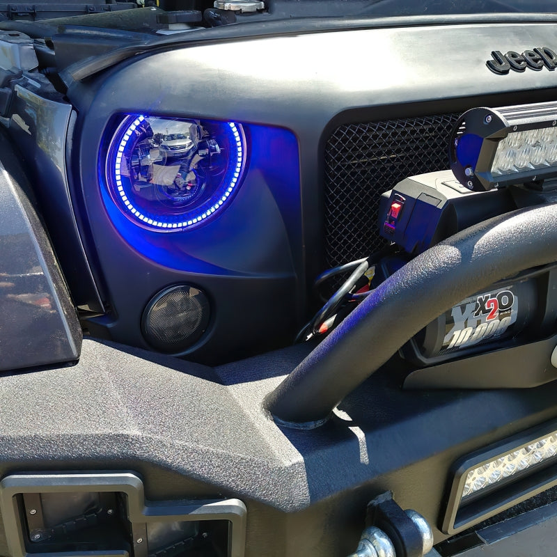 Oracle 7in High Powered LED Headlights - Black Bezel - ColorSHIFT No Controller ORACLE Lighting Headlights