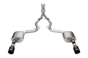 Corsa 24+ Ford MustangGT Xtreme Cat-Back Ex.Sys 3.0in Dual Rear Exit w/4.5in Blk PVD StraightCut Tip CORSA Performance Catback