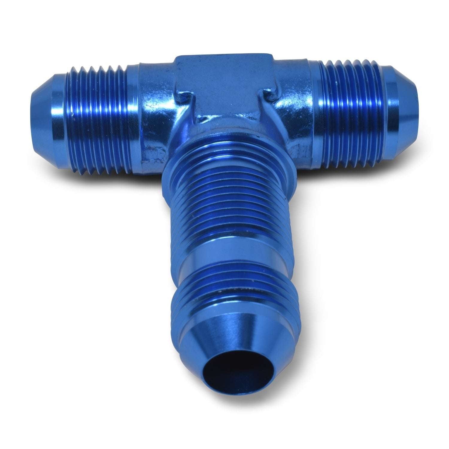 4AN Flare Bulkhead Tee Adapter Fitting With Blue Finish