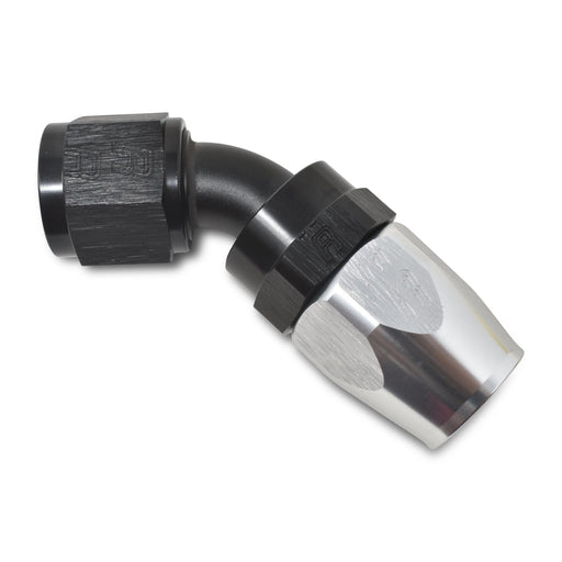 4AN ProClassic 45 Degree Hose End With Black/Silver Finish RUSSELL Autoparts