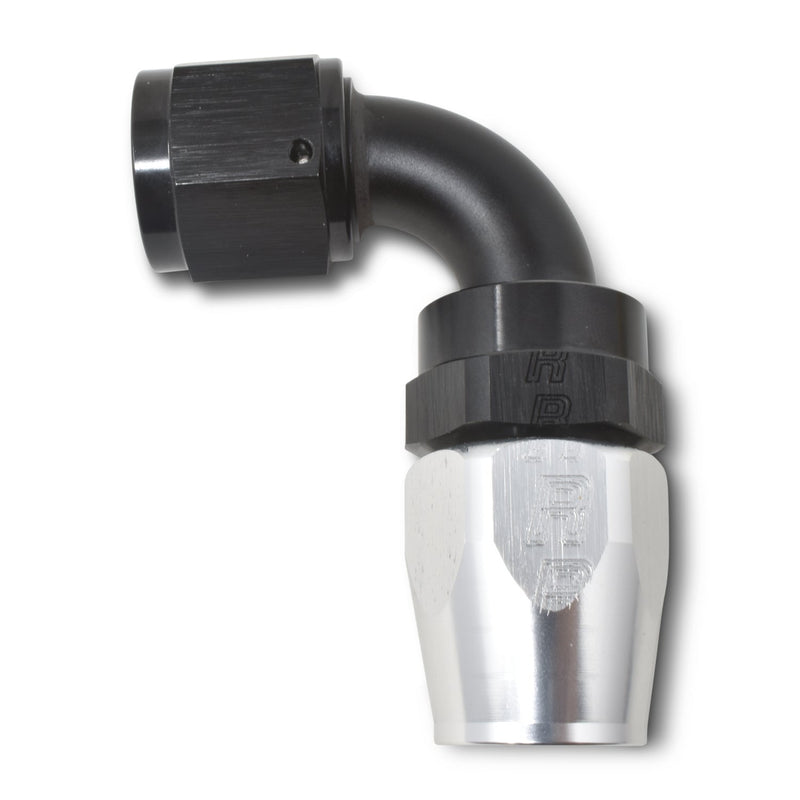 4AN ProClassic 90 Degree Hose End With Black/Silver Finish RUSSELL Autoparts