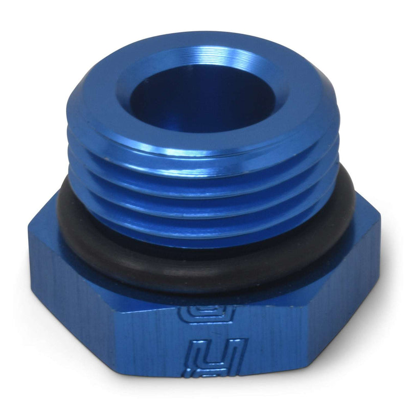 4AN Straight Thread Plug Adapter Fitting And O-Ring With Blue Finish RUSSELL Autoparts