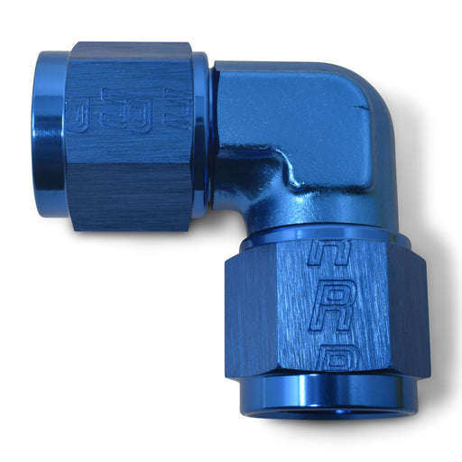 4AN To 4AN Flare Female 90 Degree Low Profile Fitting With Blue Finish RUSSELL Autoparts