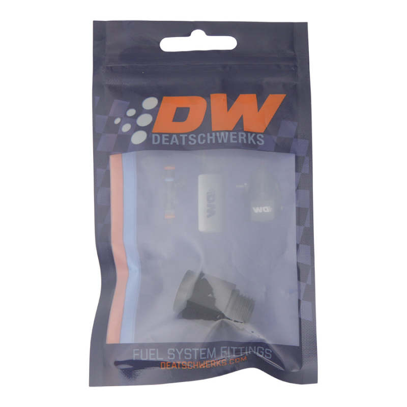 DeatschWerks 6AN ORB Male to M12 X 1.5 Metric Female (Incl O-Ring) - Anodized Matte Black DeatschWerks Fittings
