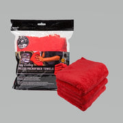 Chemical Guys Happy Ending Ultra Edgeless Microfiber Towel - 16in x 16in - Red - 3 Pack Chemical Guys Microfibers & Towels