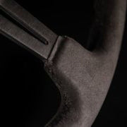 NRG Reinforced Steering Wheel (350mm / 3in. Deep) Black Leather w/ Alcantara Stitching NRG Steering Wheels