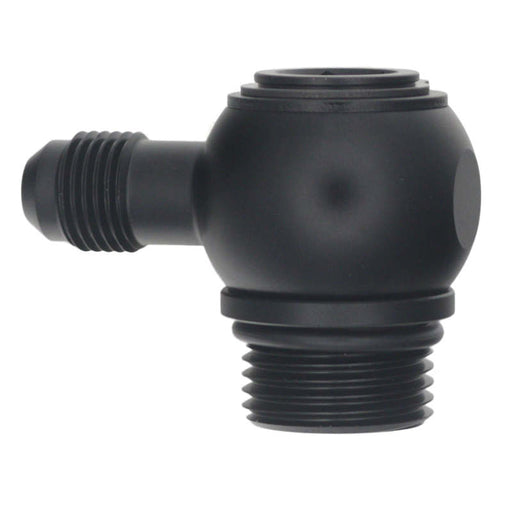DeatschWerks 10AN ORB Male to 6AN Male Flare Low Profile 90-Degree Swivel - Anodized Matte Black DeatschWerks Fittings
