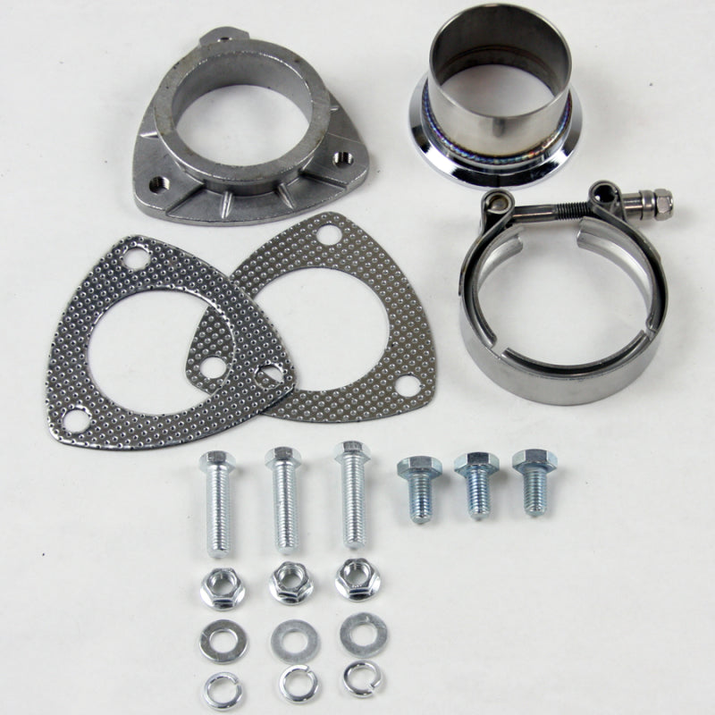 Granatelli 2.5in V-Band to Straight Connection Cutout w/Gaskets (3-Bolt) Granatelli Motor Sports Exhaust Adapters