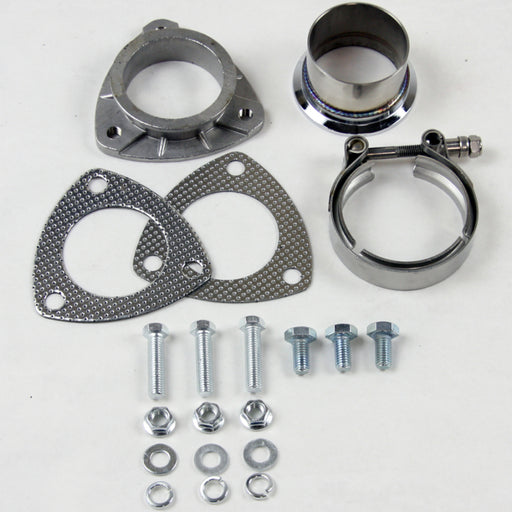 Granatelli 2.5in V-Band to Straight Connection Cutout w/Gaskets (3-Bolt) Granatelli Motor Sports Exhaust Adapters