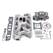 Edelbrock Manifold And Carb Kit Performer RPM Air-Gap Small Block Ford 351W Natural Finish Edelbrock Intake Manifolds