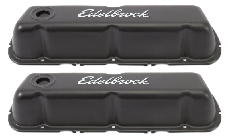 Edelbrock Valve Cover Signature Series Ford 260-289-302-351W CI V8 Black Edelbrock Valve Covers