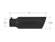 MBRP Universal Tip 6in OD Rolled End 4in Inlet 18in L Black Coated Exhaust Tip MBRP Tips