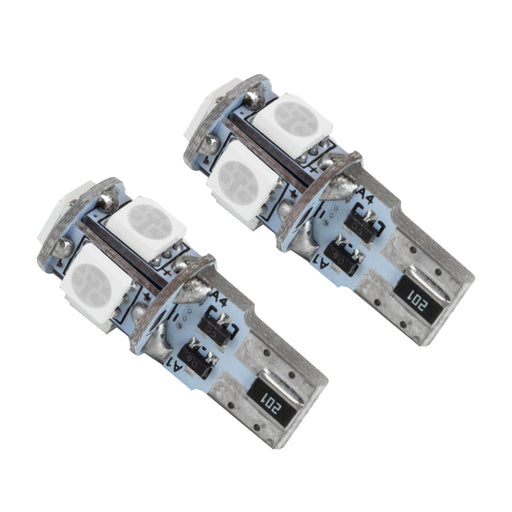 Oracle T10 5 LED 3 Chip SMD Bulbs (Pair) - Aqua ORACLE Lighting Bulbs