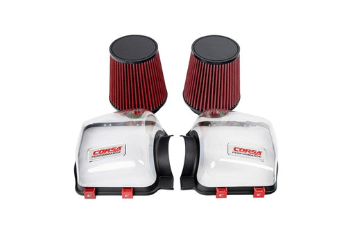 Corsa 24-25 Ford Mustang GT 5.0L Clear Lids & Dry Filters CORSA Performance Air Filters - Universal Fit
