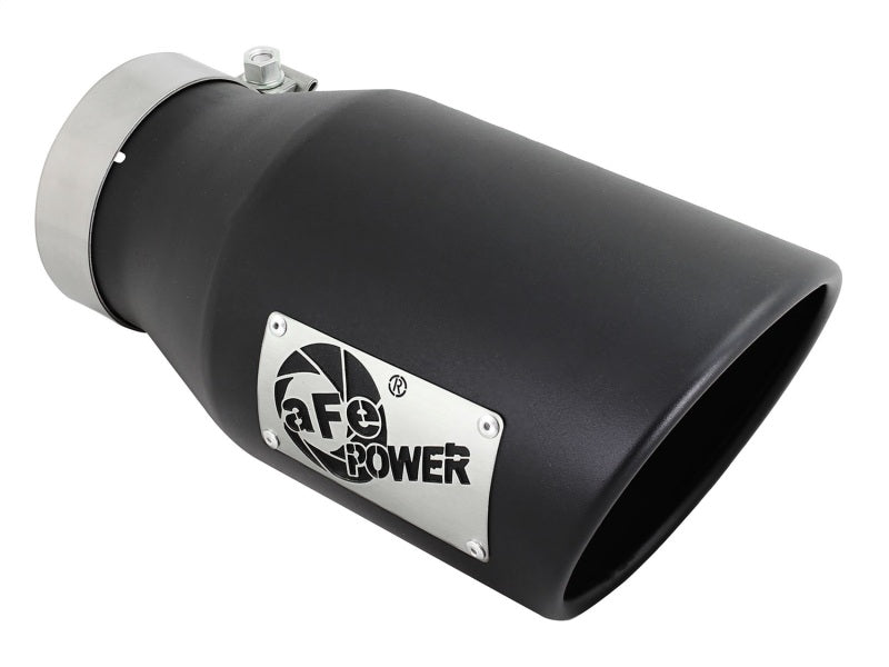 aFe Diesel Exhaust Tip Bolt On Black 4in Inlet x 6in Outlet x 12in aFe Catback